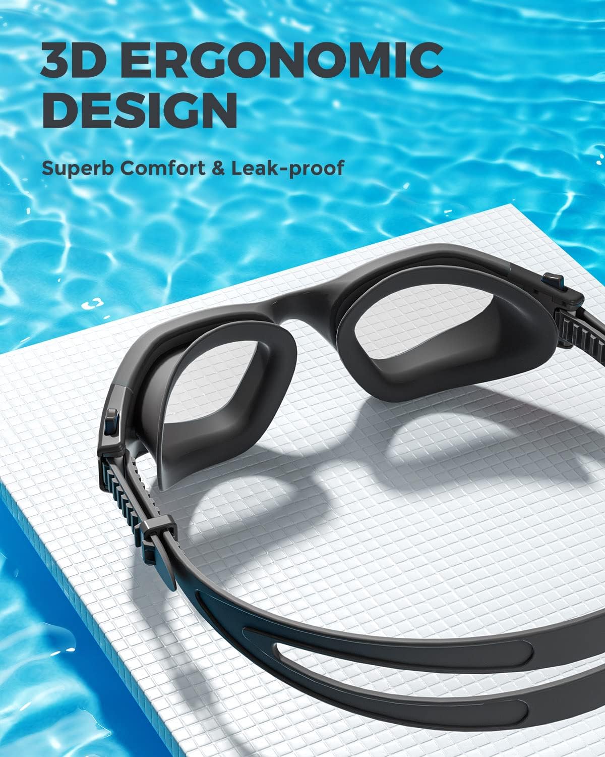 OMID Swim Goggles - P2 Lite Comfortable Anti-Fog Design for Men, Women & Youth | Perfect for Swimming
