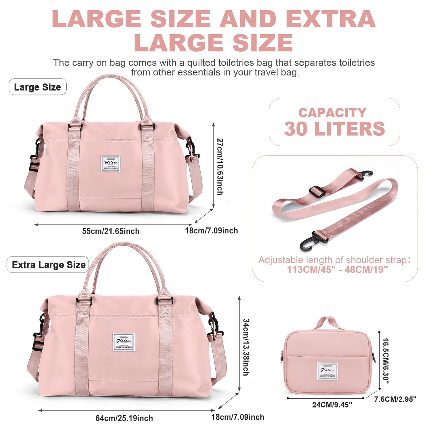Travel Duffel Bag, Carry On Overnight Weekender Bags for Women