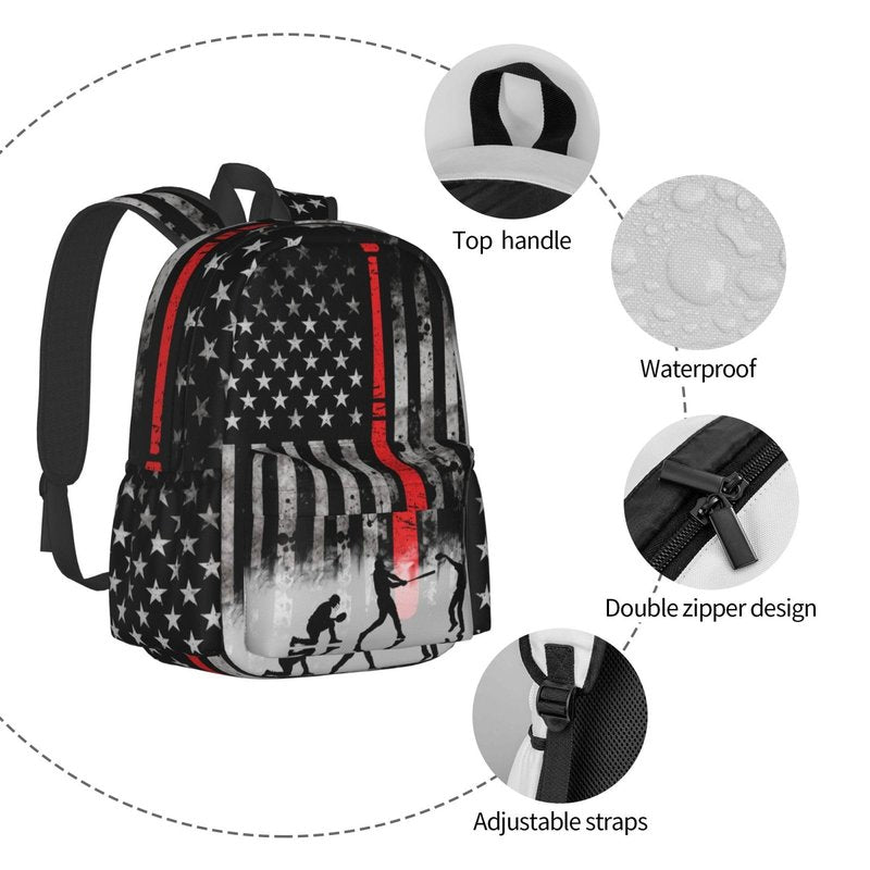 Baseball Backpack American FlagLaptop Backpacks Multipurpose Daypack For Men Women Travel Hiking