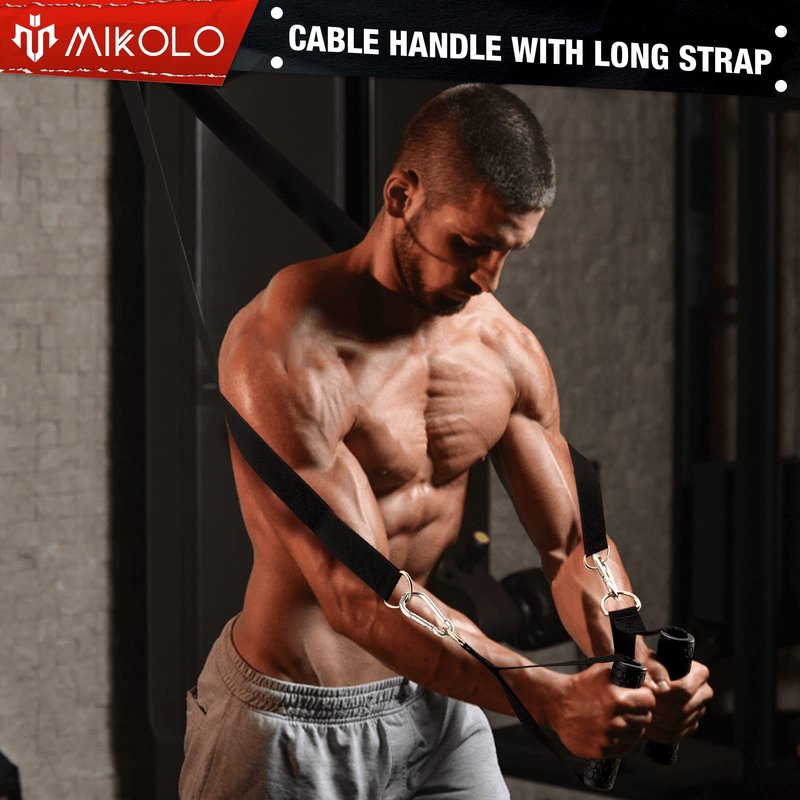 Mikolo Upgraded Weight Lift Pulley System - LAT Pulley Attachments with Adjustable Length Cable for Full Body Training, Home Gym Set