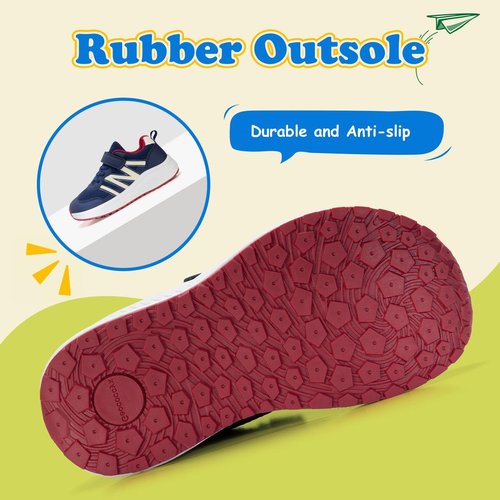 Geococcyx Boys Wide Toe Box Sneakers Girls Tennis Running Shoes Breathable Walking Trainers for Kids Deep Blue 12 Wide Little Kid
