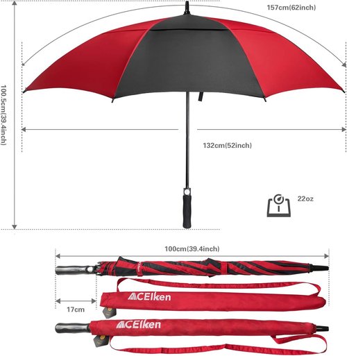 ACEIken Golf Umbrella - Large 58/62/68 Inch Automatic Open - Windproof & Waterproof Double Canopy