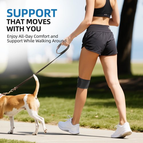 CAMBIVO Patella Tendon Support Knee Brace for Women & Men, Adjustable Knee Strap with Gel Pad & Side Stabilizers, Breathable Lightweight Knee Support for Running, Training & Daily Use (Black, L/XL)