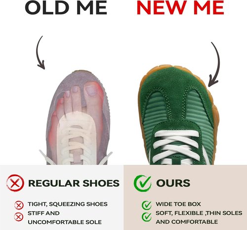 Barefoot Shoes | Women’s Casual Sneakers with Wide Toe Box - Zero Drop Minimalist Trail Running Shoes