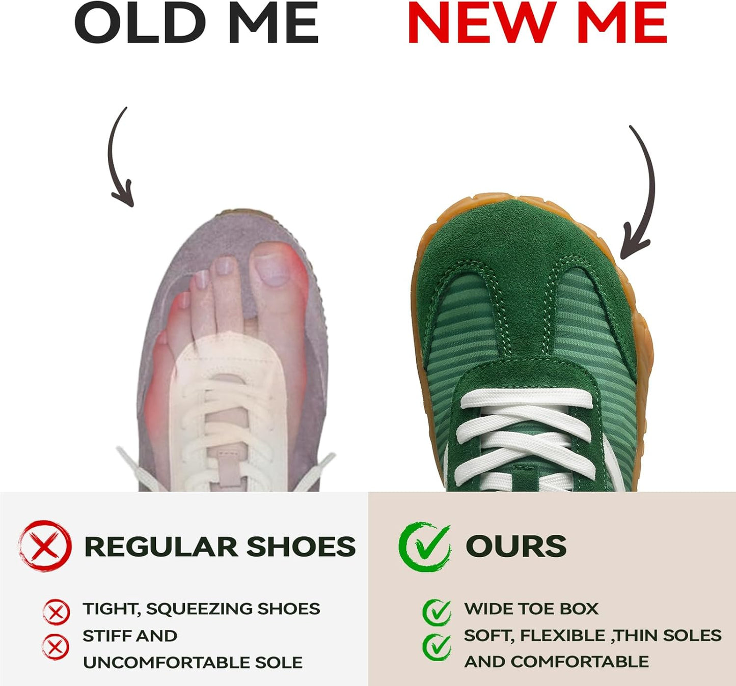 Barefoot Shoes | Women’s Casual Sneakers with Wide Toe Box - Lightweight, Breathable, Non-Slip for Hiking & Walking