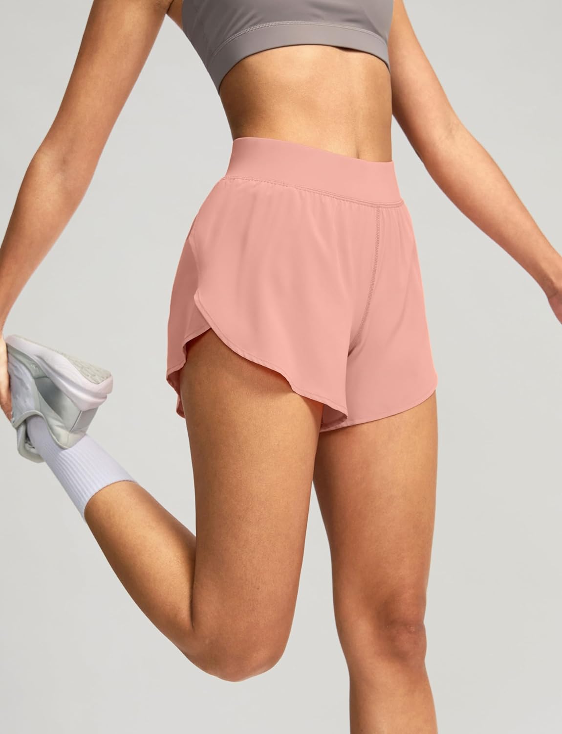 Soothfeel High Waisted Athletic Running Shorts - Quick Dry Dolphin Style for Gym Workouts