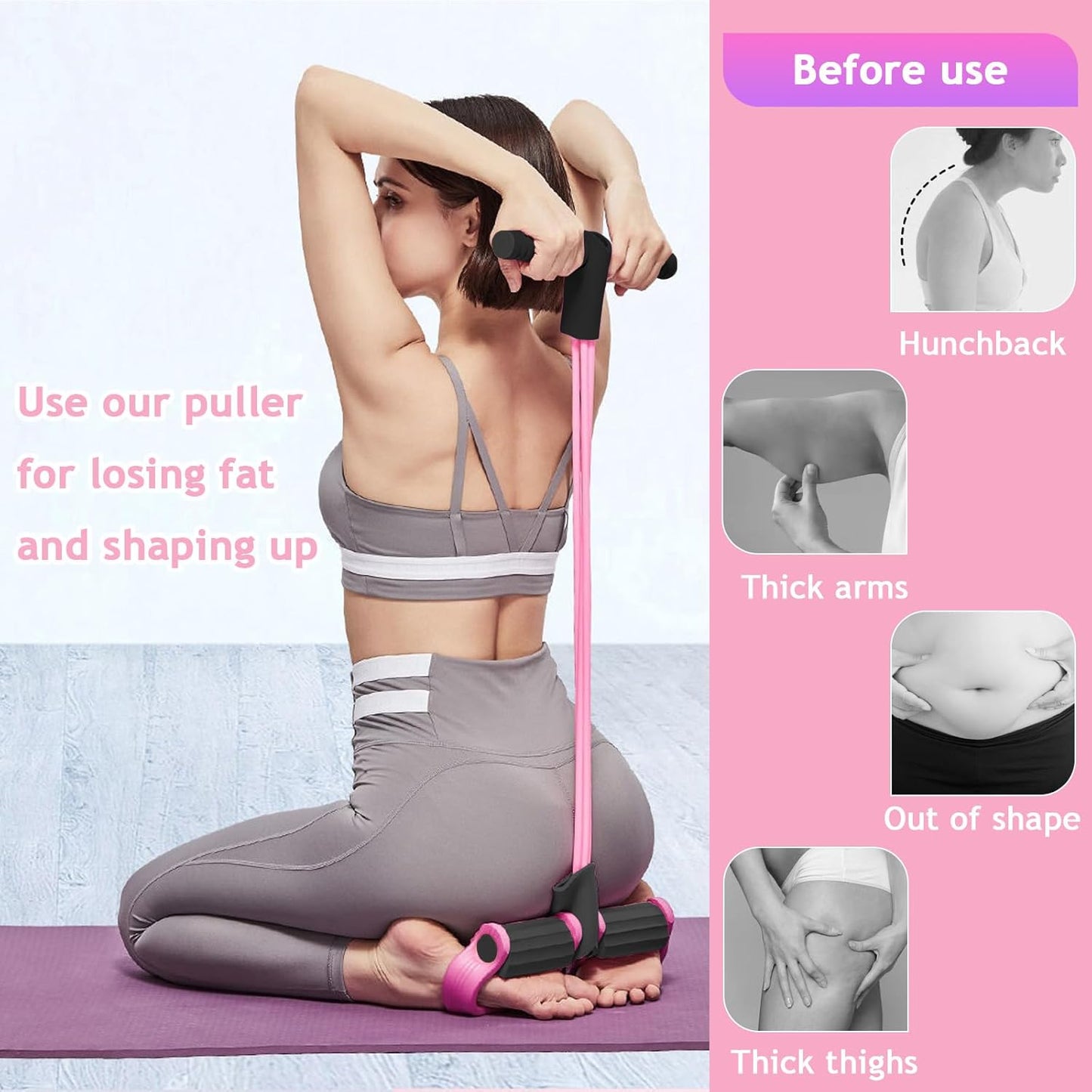 Skiennix 6-Tube Tension Rope - Multifunctional Elastic Yoga Resistance Band for Full-Body Stretching