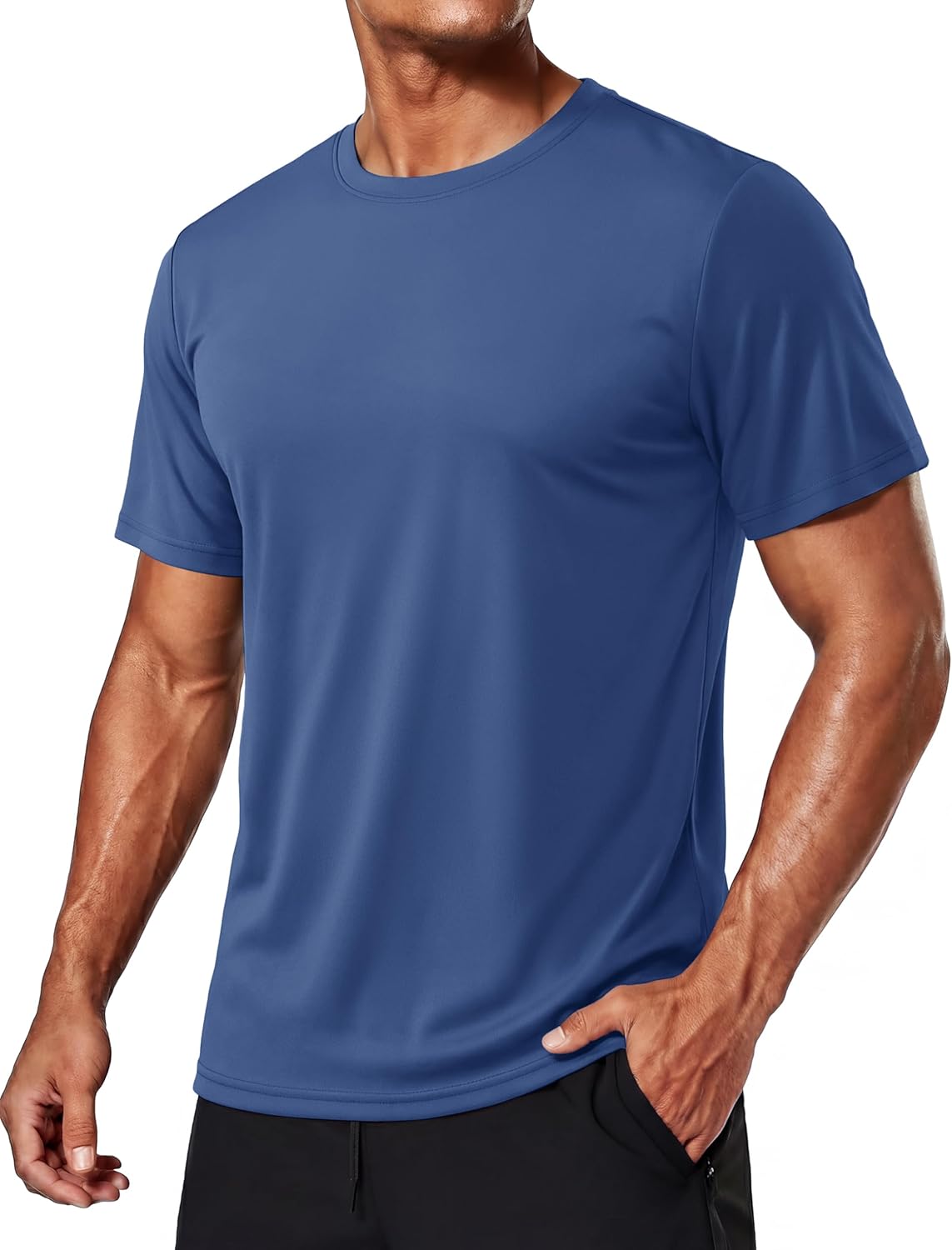 TACVASEN Men's Quick-Dry Athletic T-Shirt - Short Sleeve Gym Tee with Sun Protection