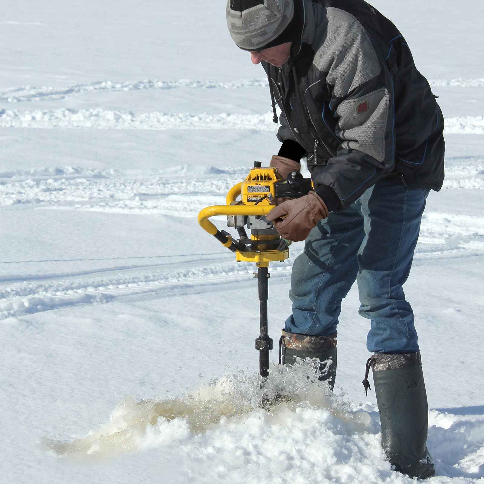 DLY Winter Work Gloves for Men, Water-Resistant, Insulated, Puncture and Abrasion Resistant, Cowhide Leather with Warm Thinsulate Lining for Cold Weather, Large, Brown, New