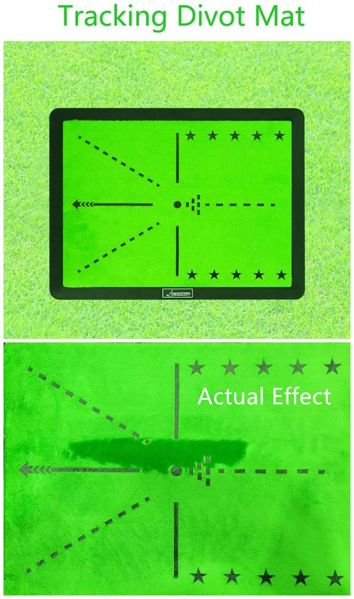 Joooones Golf Hitting Mat with Swing Path Feedback – Dual Velvet Replaceable Top, 16x12 in for Indoor/Outdoor Driving, Chipping & Putting Practice – Gift for Golfers