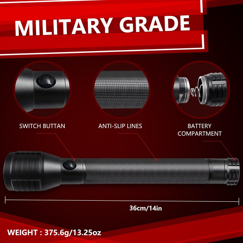 Miuree Heavy-Duty LED D Battery Flashlight (‎4-D)