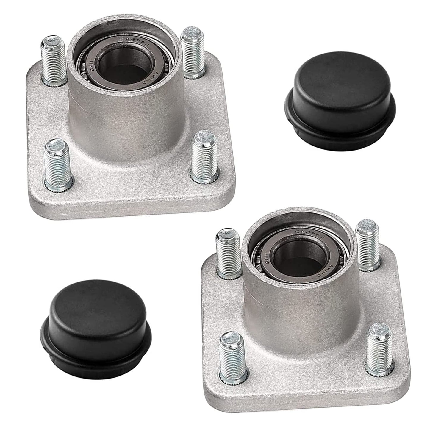 LEAPGOMAX Golf Cart Front Wheel Hub Assembly with Hub Bearing/Oil Seal/Nuts/Dust Cover for EZGO PDS&TXT/Medalist Gas & Electric 2001-Up, Replace OEM# 70895G01, L44643(Pack of 2)