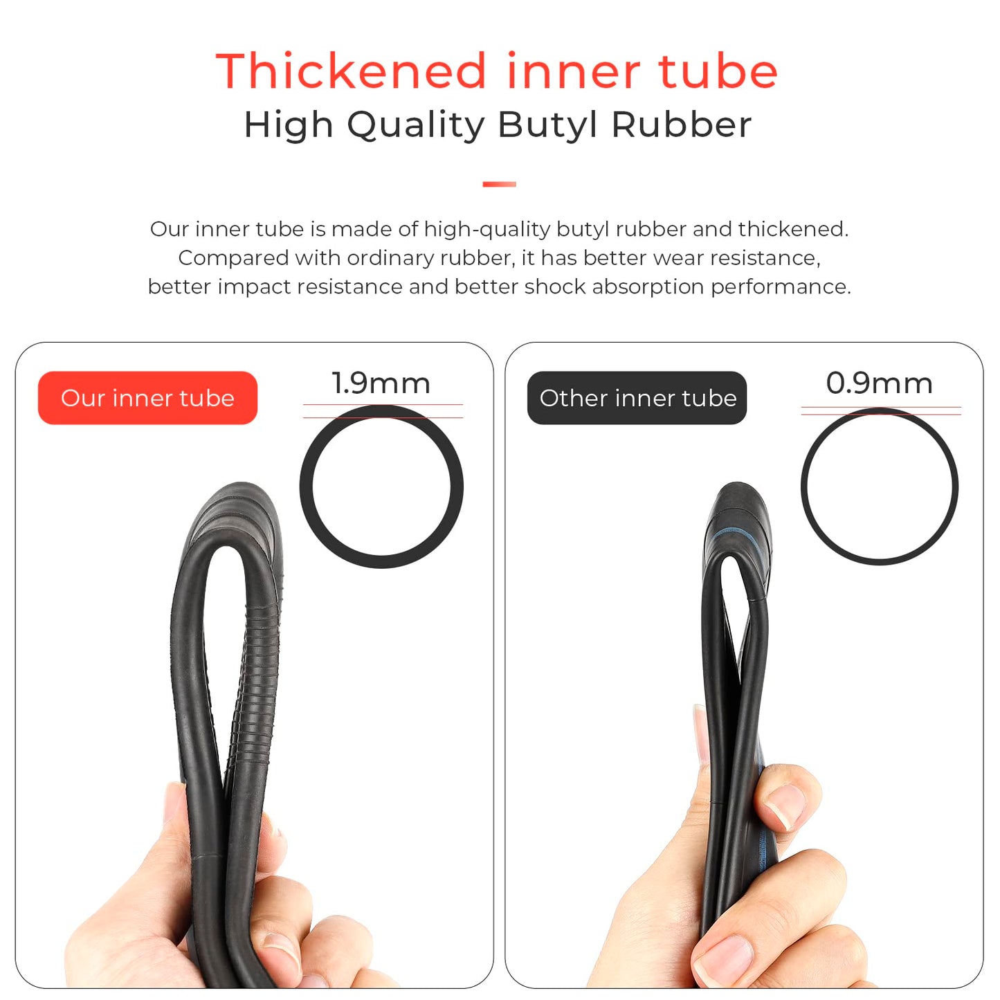 LUCK4U (2-Pack) 10x2 10x2.125 10x2.5 Replacement Inner Tubes with 90 Degree for Nanrobot D4+ D5+ D6+ Scooter Trike Strollers