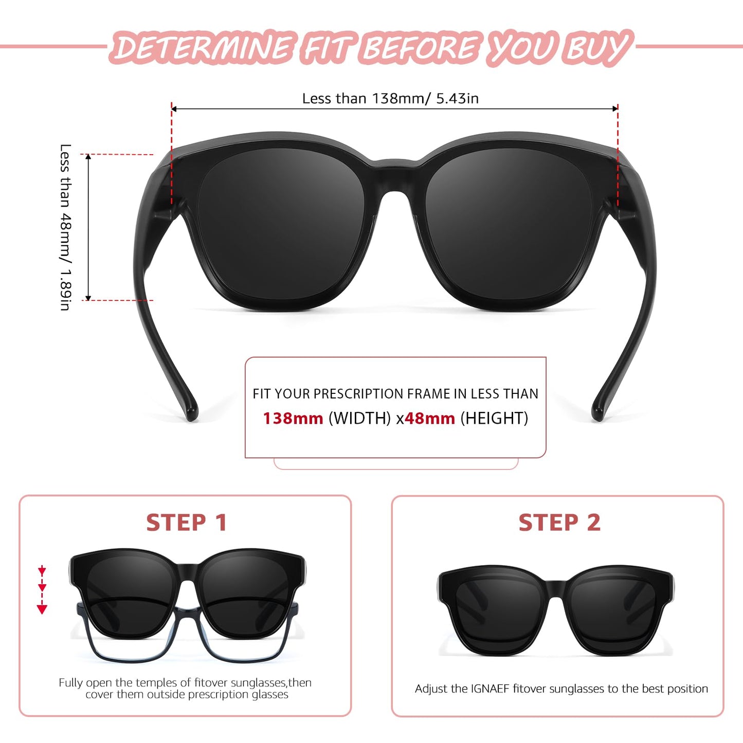 Trysee Kids Polarized Sunglasses Fit Over Glasses for Age 6-15 Boy Girl TS8152-1