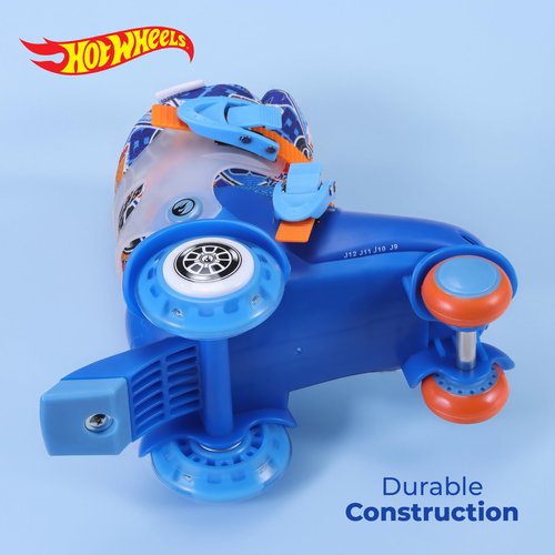 Hot Wheels Kids Trainer Skates - Light Up Wheels, ABEC 5 Bearings, Durable PVC Material, Foam Shoe Lining, Perfect for Active Fun and Adventures, US Size 9-12