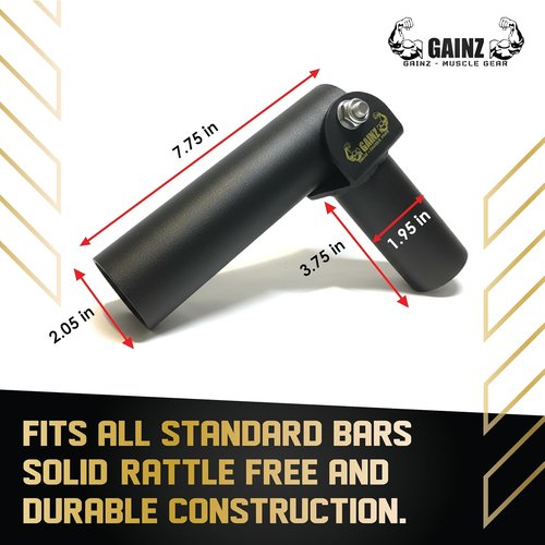 Gainz Barbell Landmine Row Anchor Attachment - 360° Swivel V-Bar/T-Bar for 2" Weight Plates