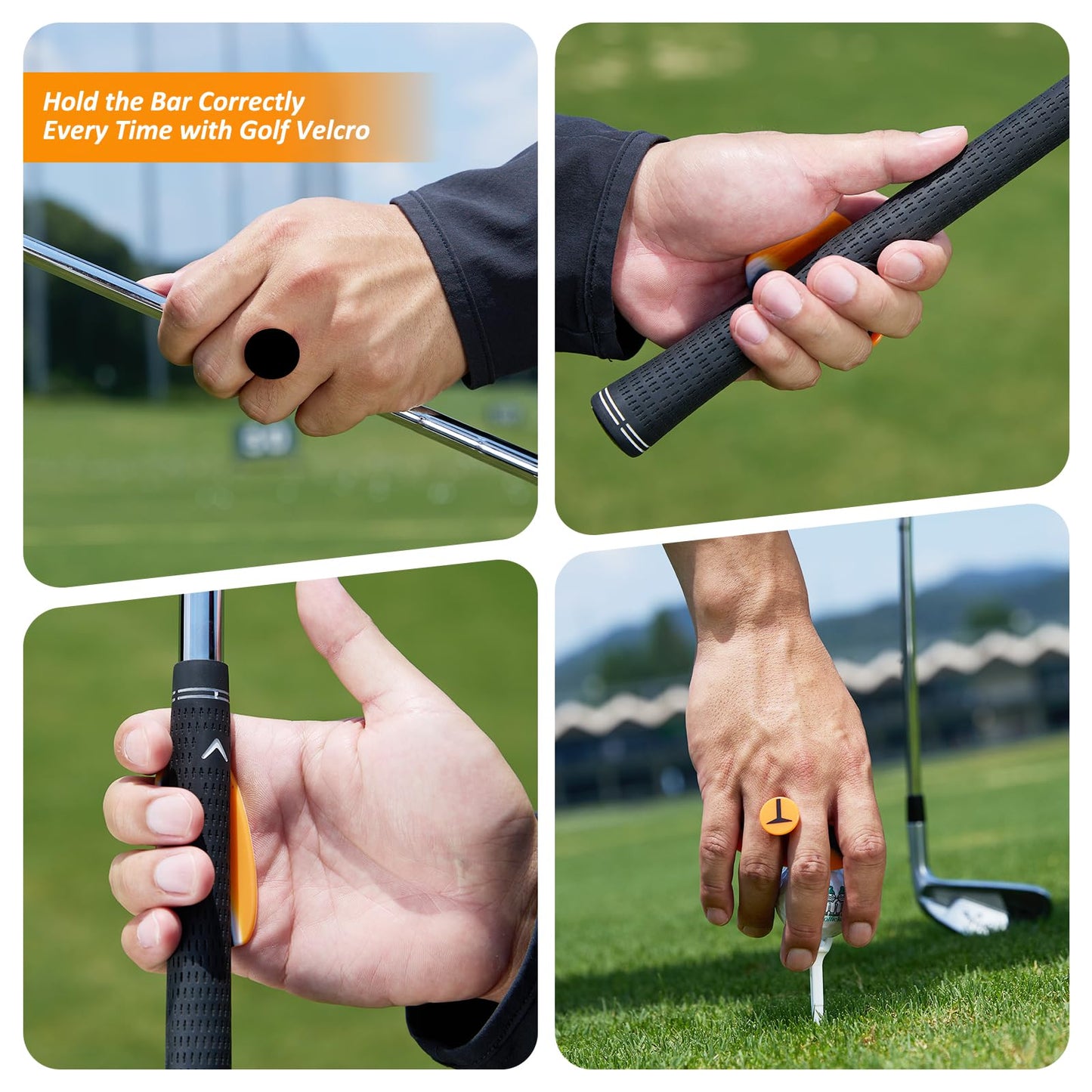 Golf T-Shape Grip Training Aids with Storage Bag Golf Swing Trainer Posture Correct Tool Golf Club Griping Training Pad for Outdoor Indoor Golfer Sports Soft Griping Club Trainer