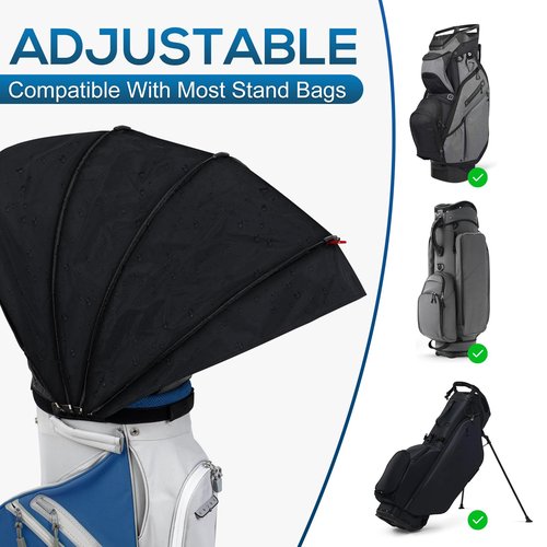 LZFAN Golf Bag Rain Cover, Golf Club Protector, Waterproof Rain and Dust Covers, Easy Access Golf Bag Rain Hood/Cover, Anti UV,Anti-Static,All Weather Protection, Garage Storage (Upgrade-Zipper)