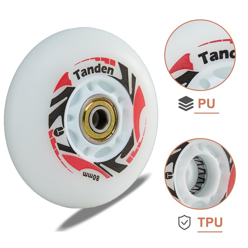 Roller Blade Wheels 70mm Inline Skate Wheels with Bearings ABEC-9, Light Up Roller Blade Wheel Inline Skate Replacement Wheels 8 Pack