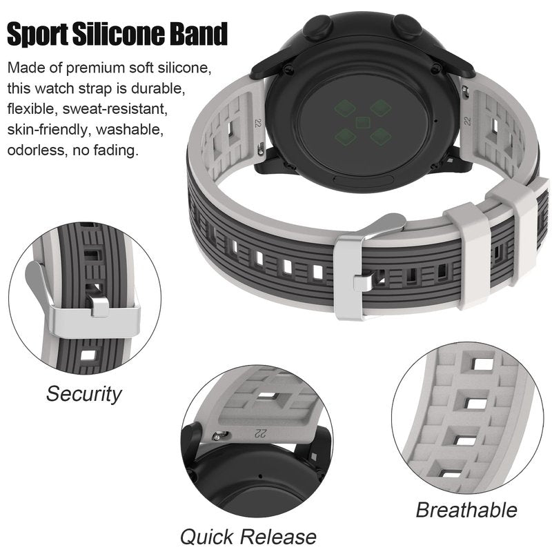 22mm Quick Release Silicone Watch Band for Garmin Vivoactive 4 / Forerunner 265 / Forerunner 255 / Venu 2 / Venu 3 – Soft, Sweatproof Replacement Strap,4P
