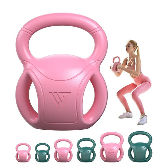 20 lb Kettlebell Weight with Three-handles for Russian Twists AB Exercise, Weightlifting and Core Training All-Purpose Fitness Exercise Home Gym [Pink]