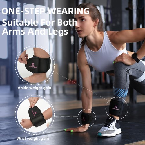 Ankle Weights, Wrist & Leg Weights for Women Men – Weighted Wristbands & Foot Weight | Comfortable Fixed Weight Set (3 lbs Pair), Soft Breathable Fabric, Ideal for Walking, Workout-black