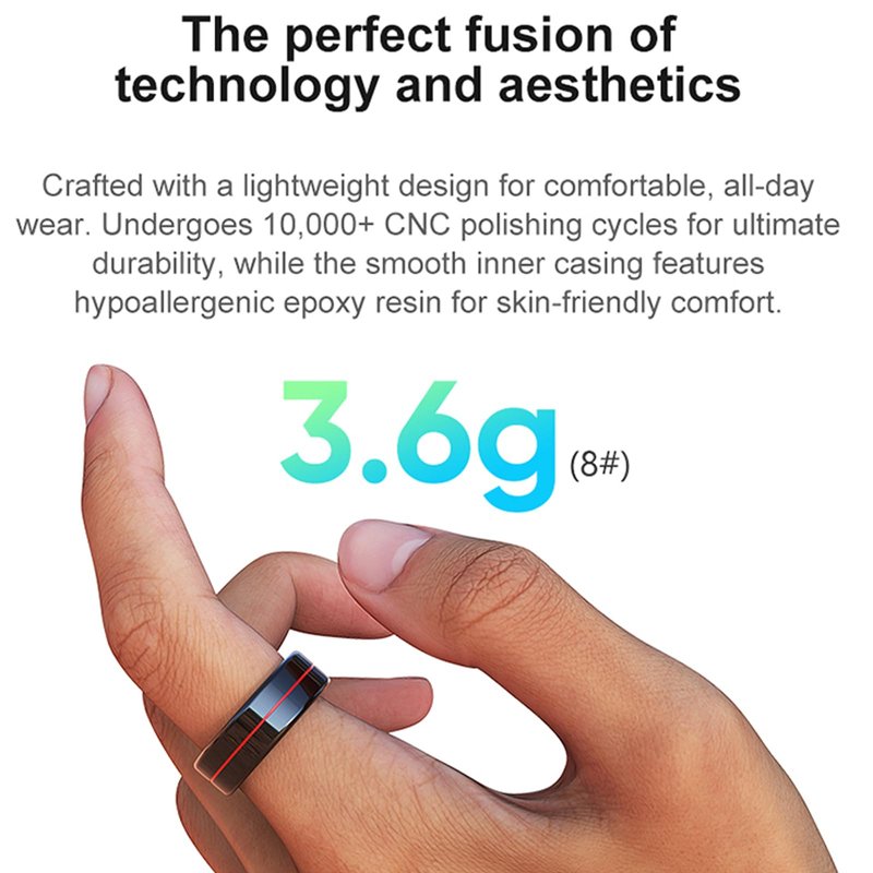 Yihou Smart Ring for Men Health Tracker Fitness Ring Sleep Monitor Heart Rate Monitor Sport Tracker No Subscription Fee for Android iOS Gold 13#