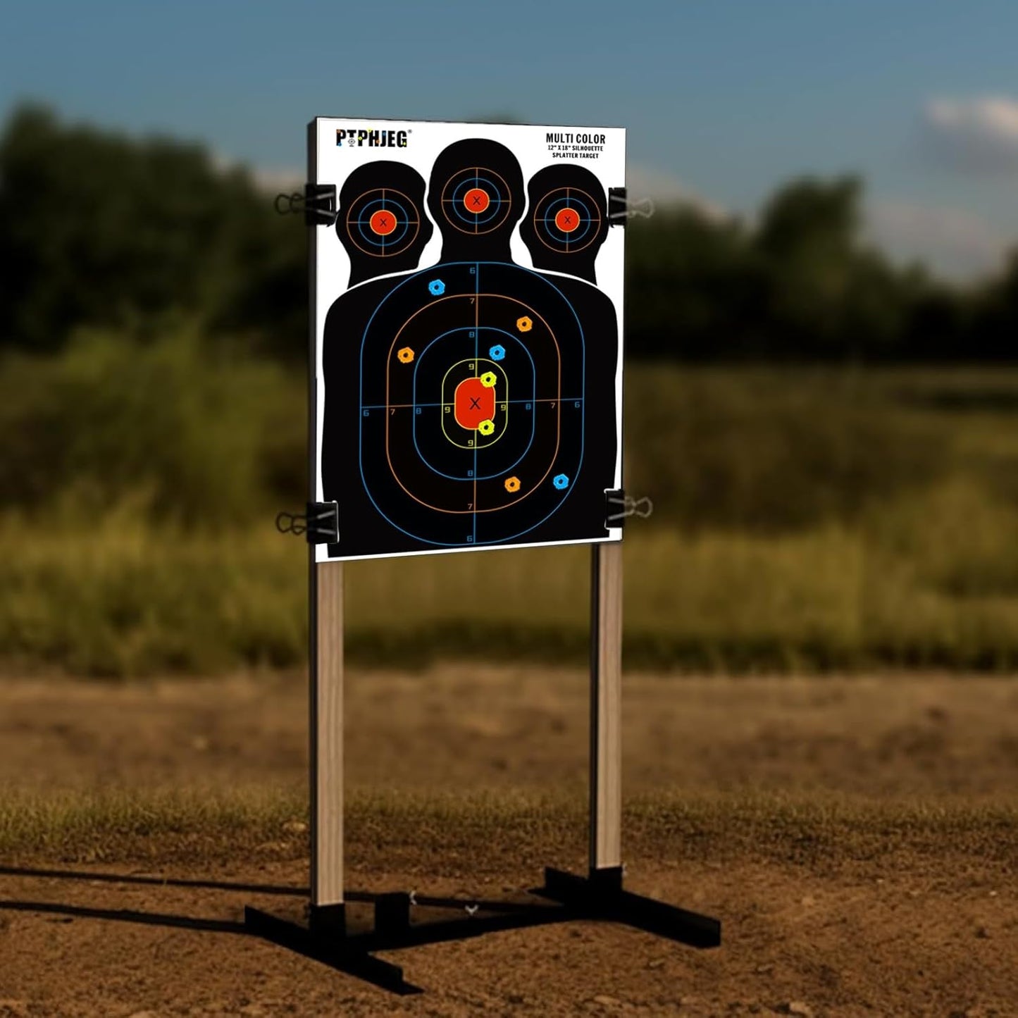 Paper Targets by [Brand Name] - Silhouette Design with Red Bullseye | 12x18 Inches, Ideal for Hunting