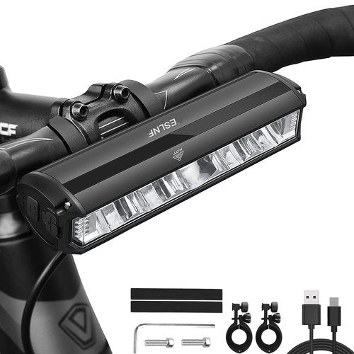 HZIOEK 1800 Lumen Bright Bike Light, 5 Lighting Modes, IPX5 Waterproof, USB Rechargeable Bicycle Headlight for MTB Off-Road Cycling Commuting