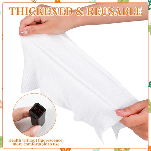 Hoemwarm 60 Pcs Disposable Washcloths for Travel, Large Size Thickening Compressed Towel Cotton Portable Face Towels for Camping, Hiking, Sports, Makeup Removal(11.8x9.4 inch, White)