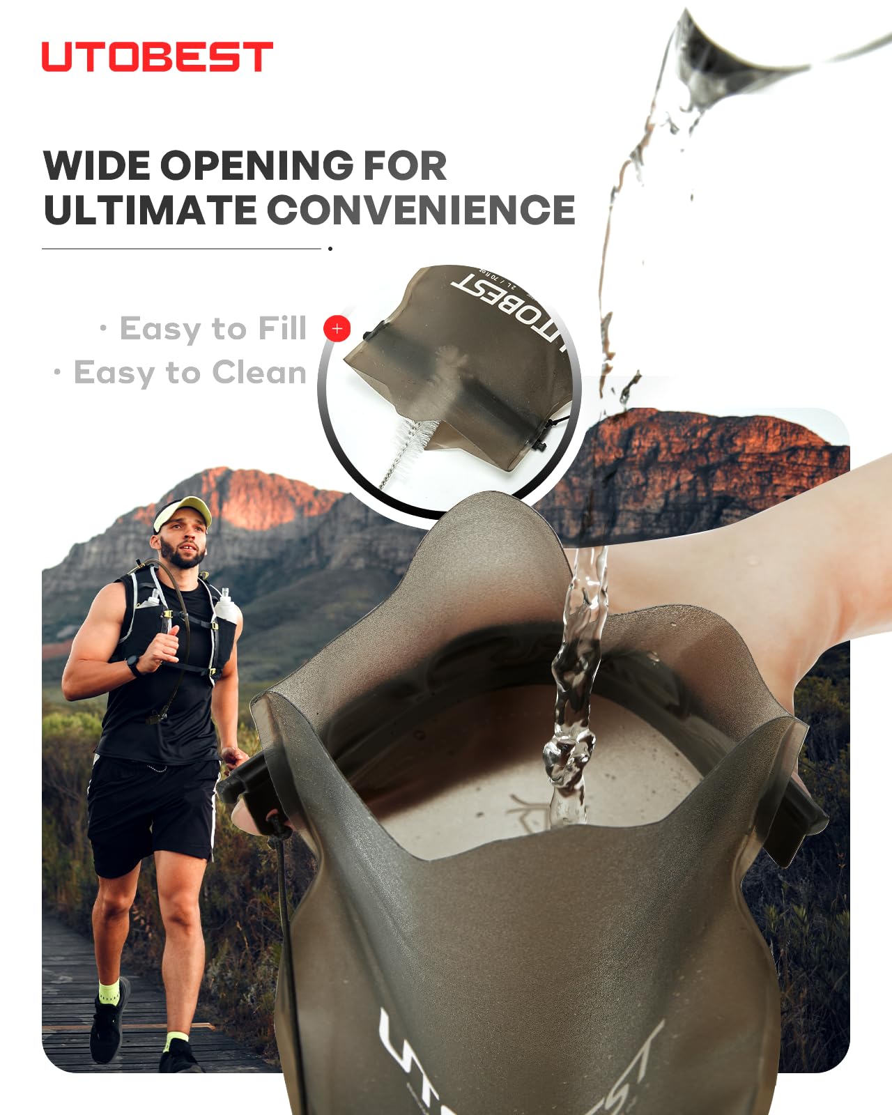 UTOBEST Hydration Bladder 2L Water Bladder for Hiking Backpack