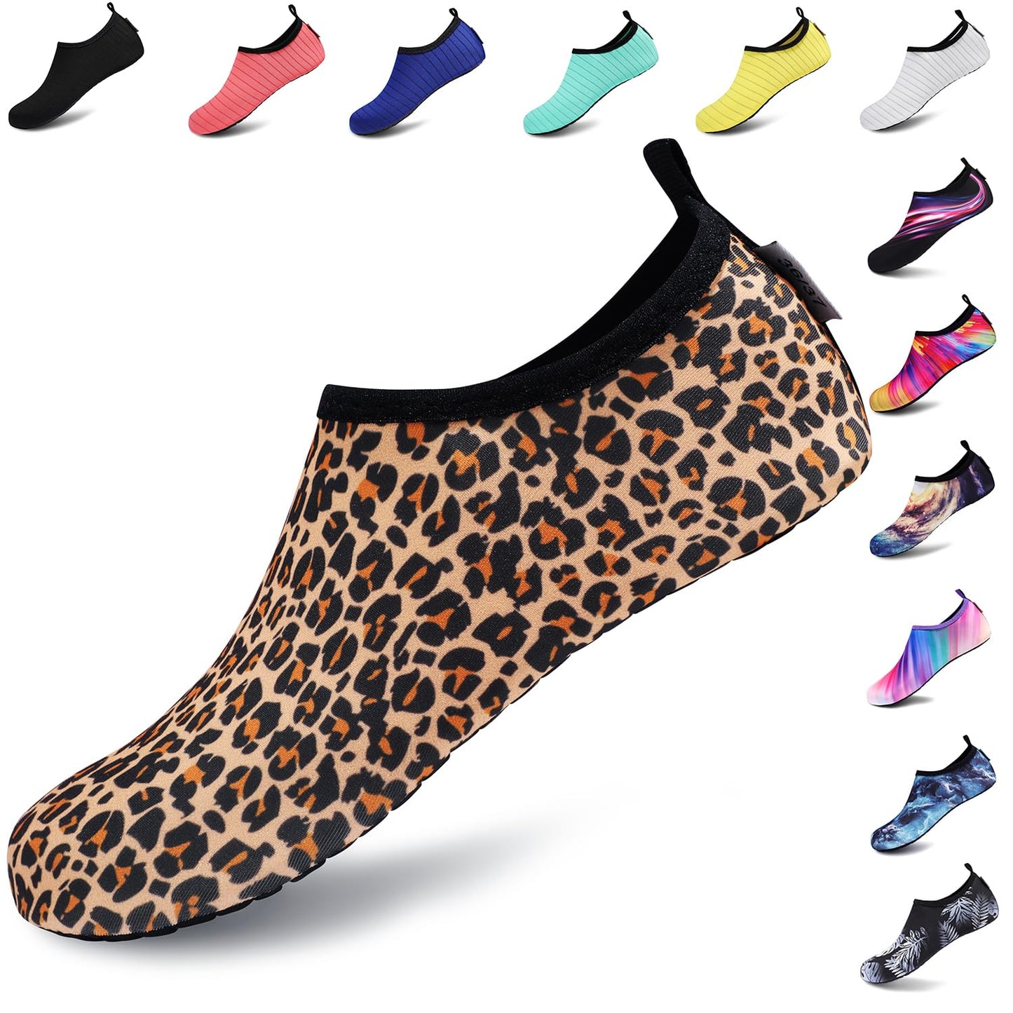 VIFUUR Water Sports Unisex Shoes Leopard Orange - 9-10 W US / 7.5-8.5 M US (40-41)