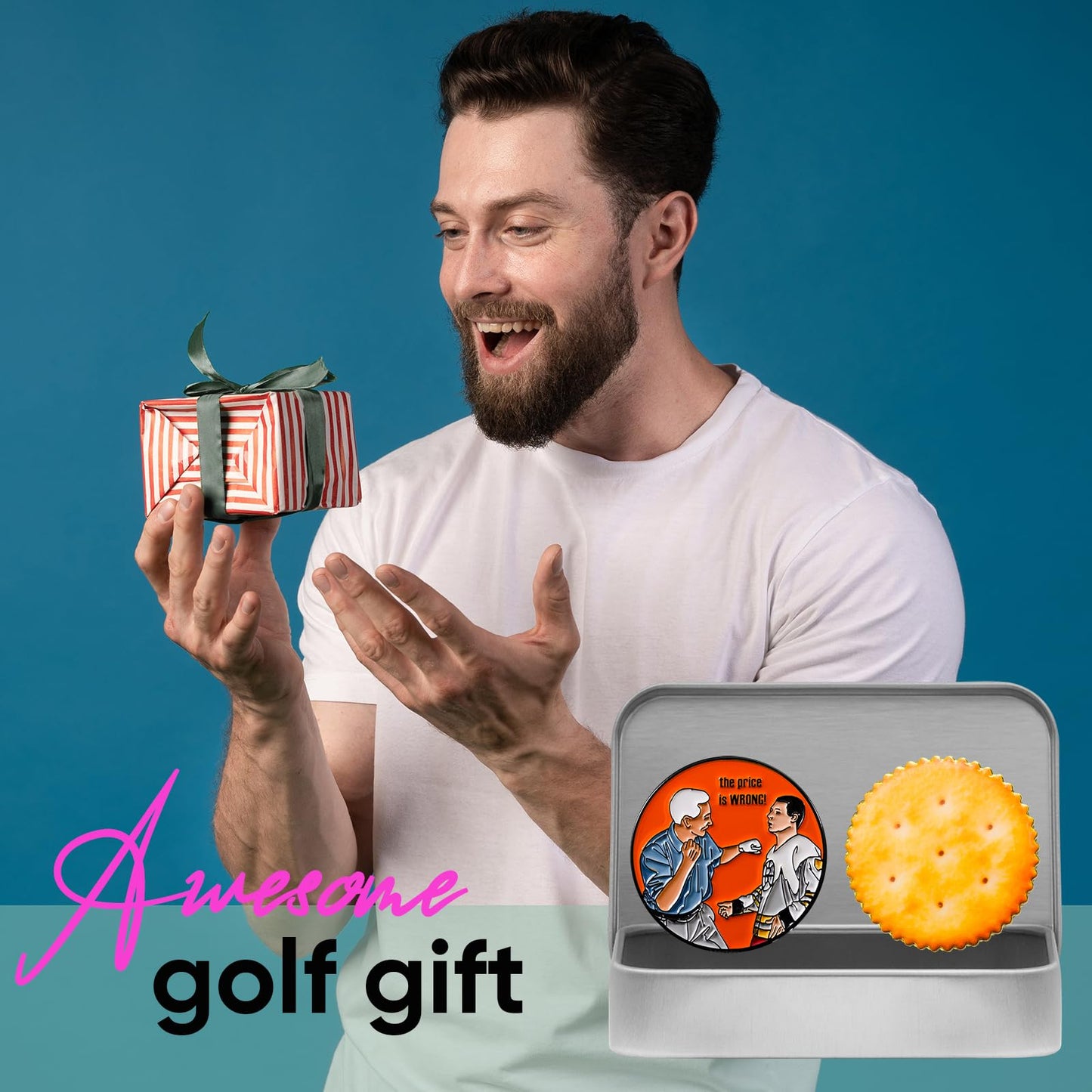 SPORTY BUFF Golf Ball Markers with Hat Clip Box Set - Golf Gifts Golf Accessories for Men and Women Golfers