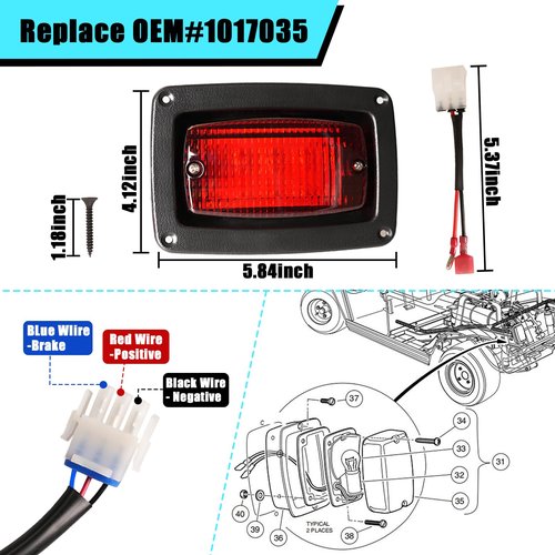 Panglong Club Car DS led Tail Lights, Golf Carts LED Rear Taillights (2 Pcs), Suitable for 1982-Up Club Car DS and Yamaha G14, G16, G19 G22 Golf Cart, Replace OEM# 1017035 (2 Pcs)