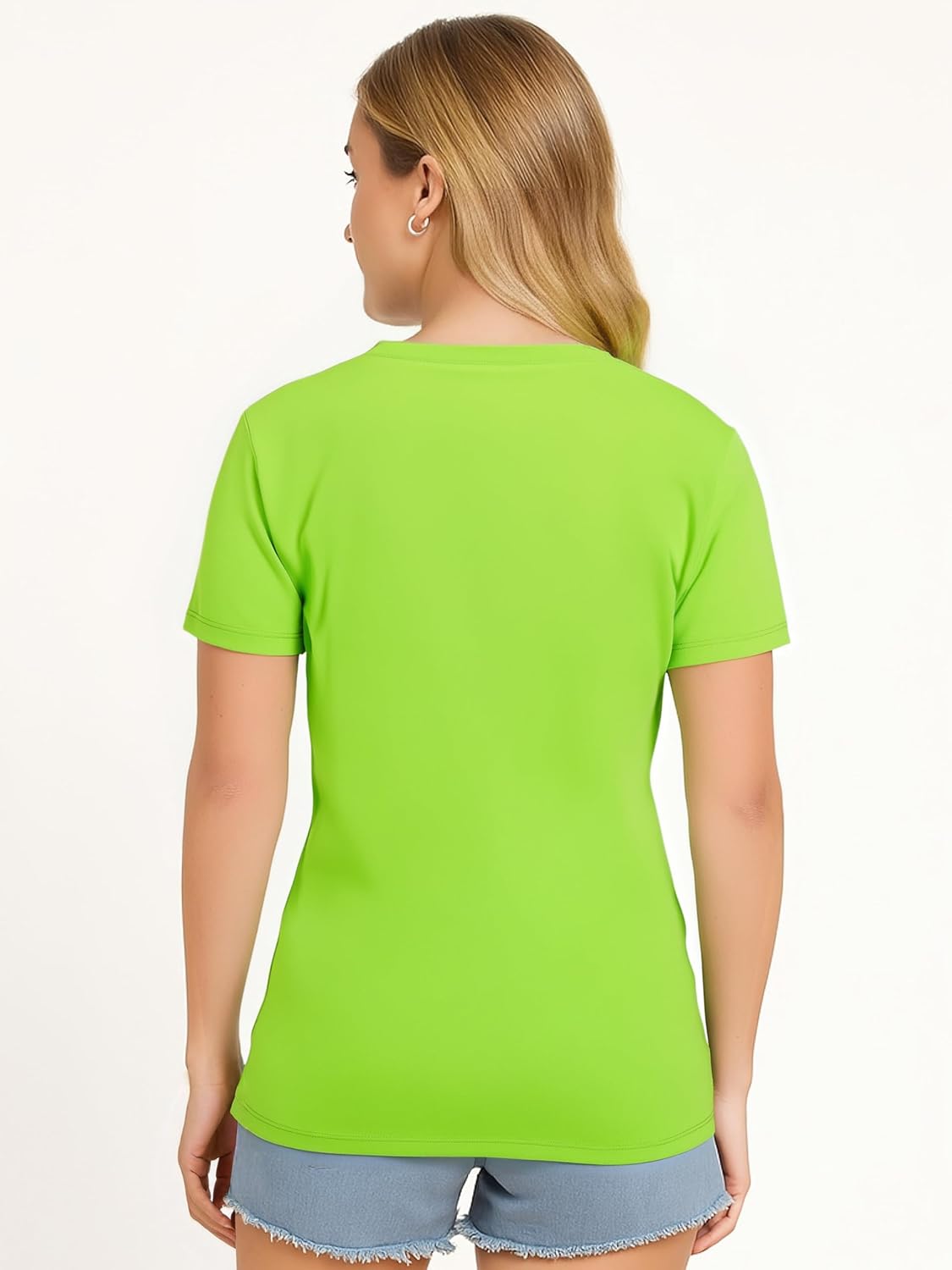 Skiennix V-Neck T-Shirts for Women - Athletic Short Sleeve Workout Top with UV Protection & Quick Drying