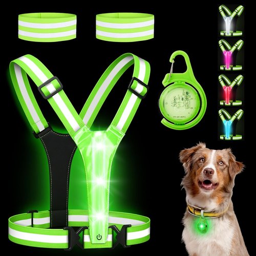 LED Reflective Vest by [Brand Name] - High Visibility Safety Gear for Running, Dog Walking & Cycling | Adjustable for Men, Women & Kids