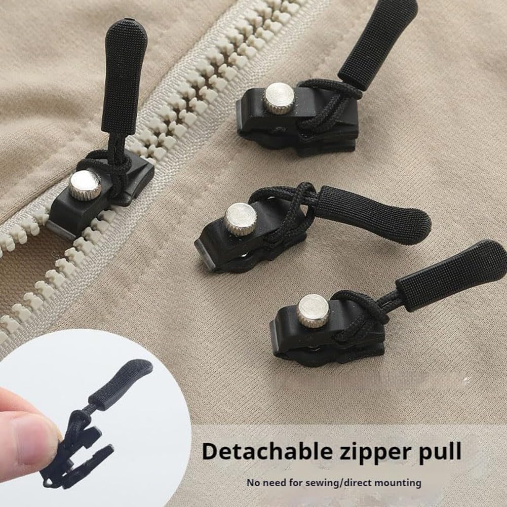 Universal Zipper Repair Kit - Quick Install Replacement Zippers for Jackets, Luggage & Bags - 3 Sizes