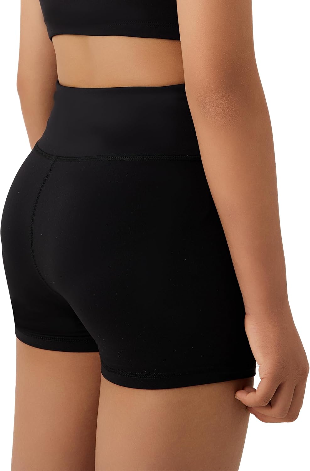 Skiennix Girls Athletic Biker Shorts - High Waisted, Soft Fabric, Hidden Pocket | Perfect for Dance & Yoga