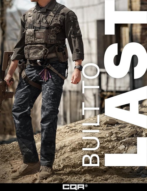 CQR Men's Tactical Pants - Lightweight Water-Resistant Ripstop Cargo for Hiking & Work | Outdoor Apparel