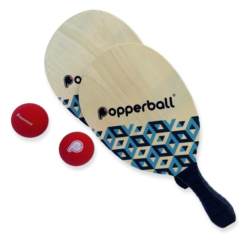Paddleball Set by Popperball - Premium Beach Paddle Ball Set with 2 Paddles, 2 Balls & 1 Carry Bag