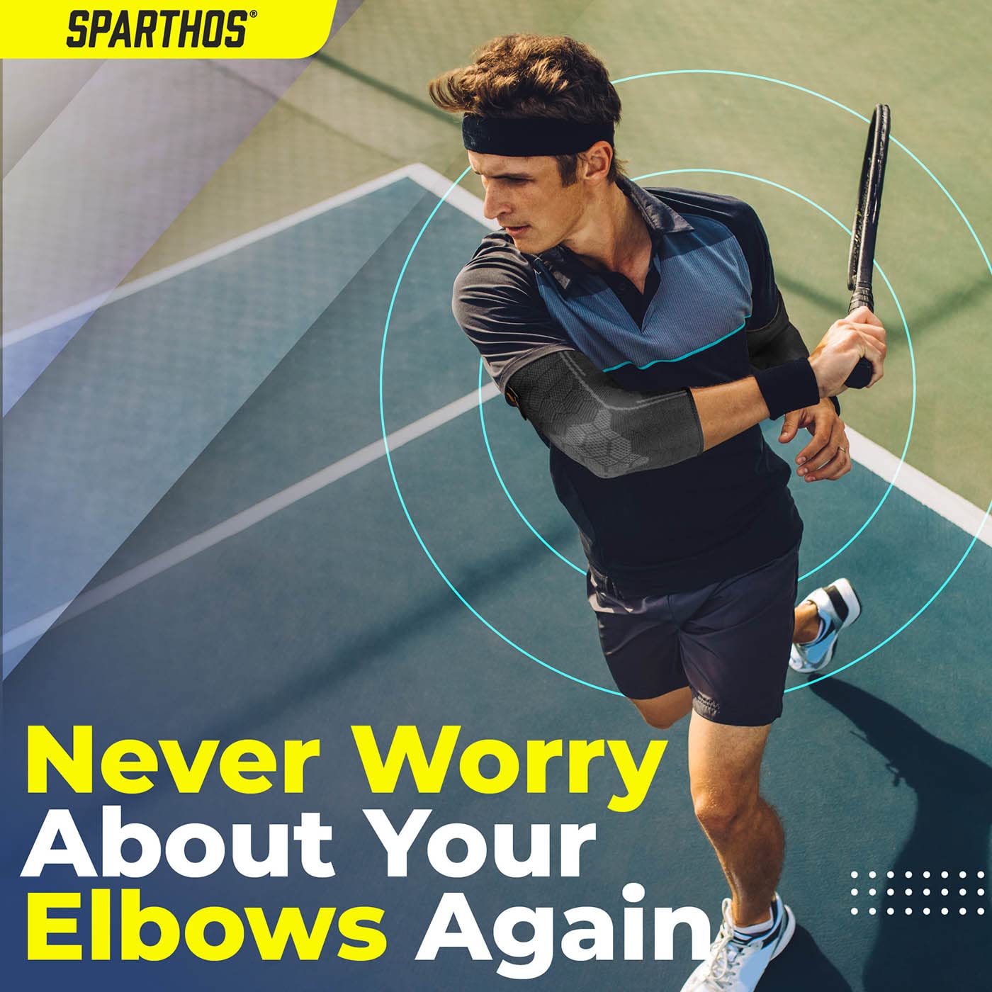 Sparthos Elbow Compression Sleeve (Pair) – Tendonitis Elbow Brace Golfer's Tennis Elbow Support for Men and Women – Arthritis Bursitis Treatment Youth Kids Athletic Sport Basketball (Black-M)