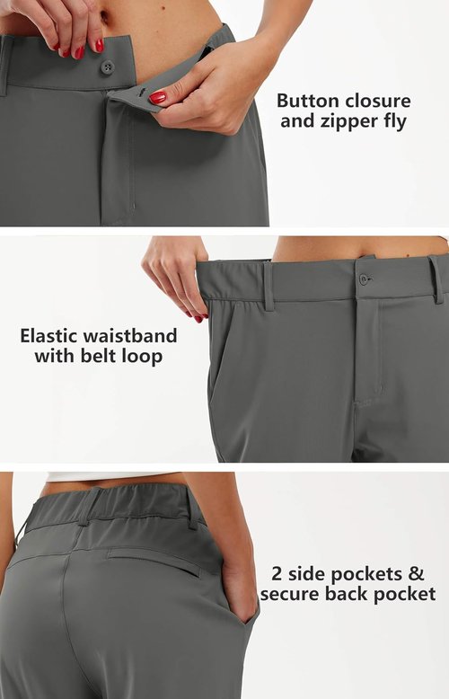 Libin Women's Golf Joggers - 4-Way Stretch Athletic Pants with Pockets | Tapered Casual Sweatpants