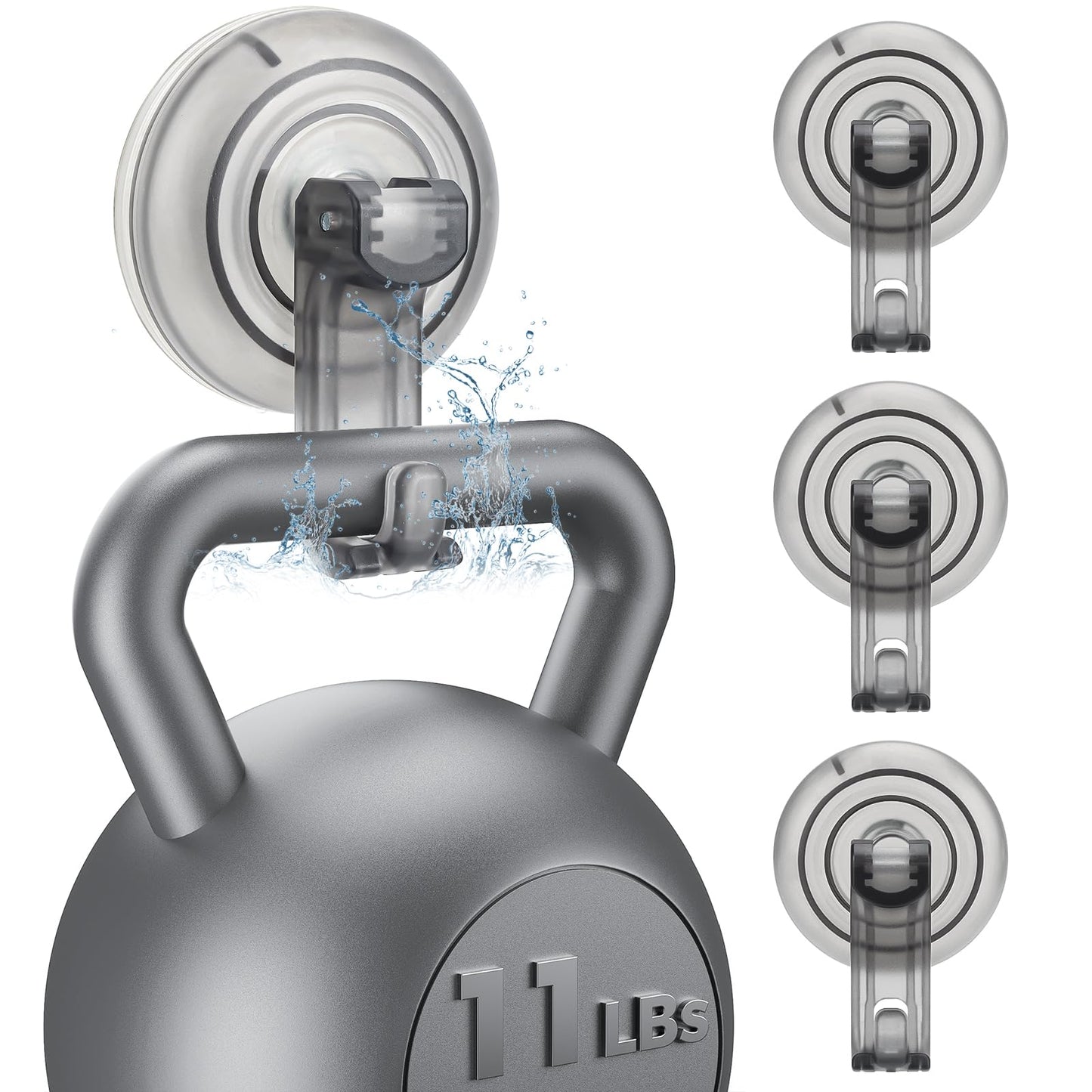 JOTPE Shower Hooks Suction Cup, Heavy Duty Suction Cup Nano Gel Hooks Waterproof for Shower, Bathroom, Glass, Door, Windows, Kitchen Hanging up to 11lbs on Smooth Surface, Easy to Install and Remove