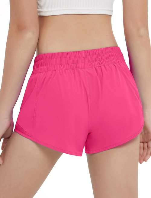 EXARUS Girls' Athletic Shorts - Lightweight Running & Workout Shorts with Liner & Zip Pocket | Sizes 2.5"/4" for Kids 6-12Y