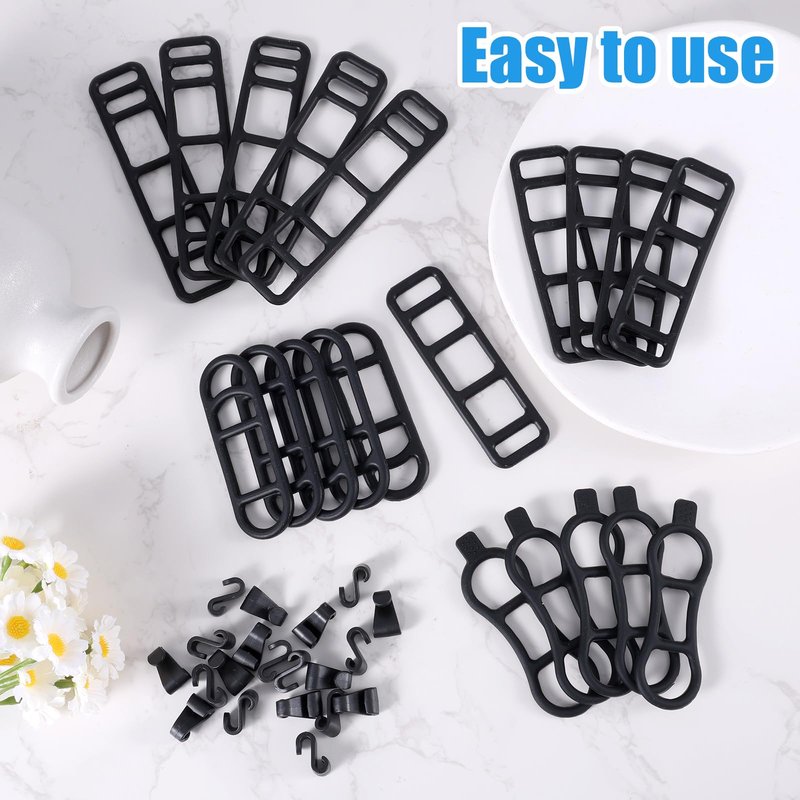 20pcs Bicycle Light Silicone Straps with 20pcs S Buckles, 4 Styles Bike Rubber Straps Elastic Flashlight Mount Bike Silicone Holder Band Cell Phones Speaker Lights for Bicycle Light Sets Handlebar