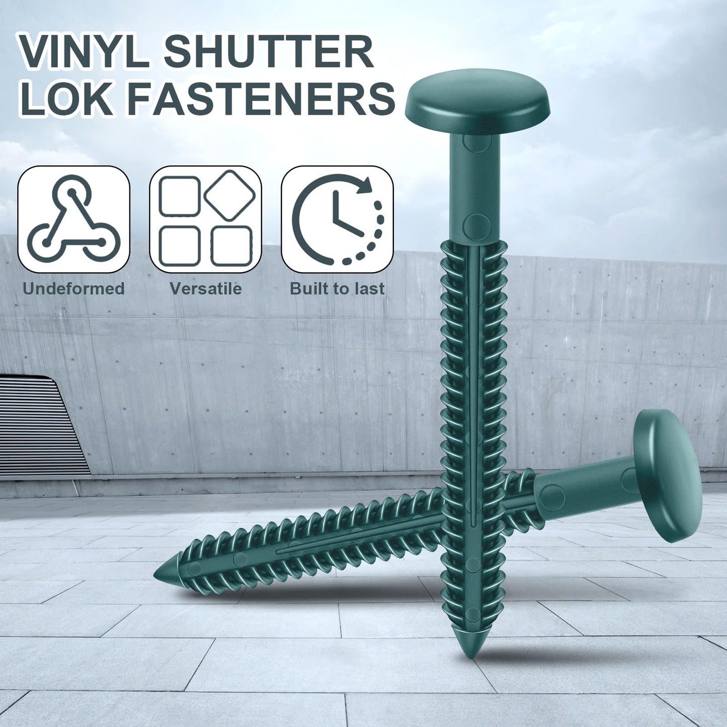 Blulu 18 Pcs 3 Inch Vinyl Shutter Fastener Window Panel Peg Lok Pin Pegs Screws Shutter Spikes Anchor (Forest Green)