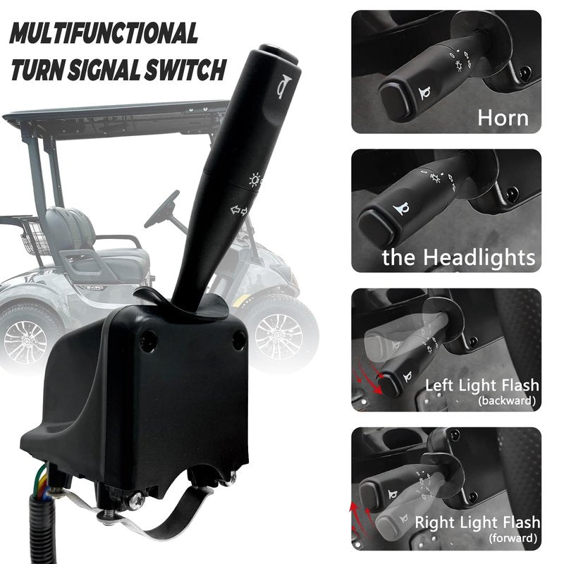 Orle Oko Golf Cart Turn Signal Kit for Yamaha,9-Pin Plug Upgrade Wiring Harness Kit with Horn Brake Light Switch,12V Plug and Play Time Delay Brake