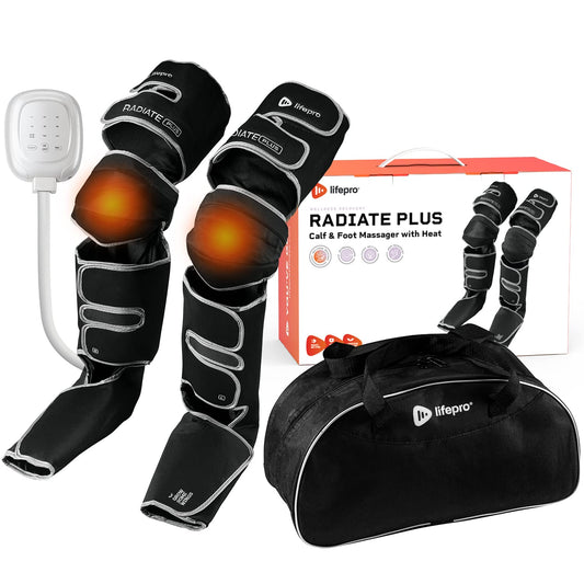 LifePro Leg Massager, Foot and Leg Compression Massage - for Calf and Thigh Circulation with Heat and Compression for Foot & Knee Pain Relief for Soreness and Stiff Joints Recovery Leg Massager