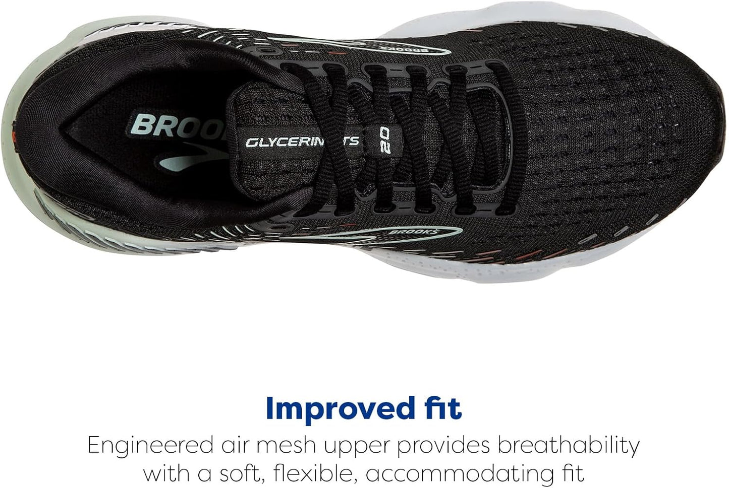 Brooks Women's Glycerin GTS 20 Supportive Running Shoe - Black/Red/Opal - Size 5 Medium