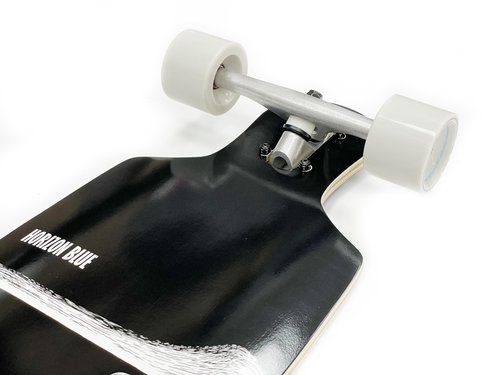 HORIZON BLUE 39inch Urban Longboard Cruiser | North America Hardrock Maple Deck | Anti-Wheelbite&Shock-Absorbing System | Multi-scenarios Cruising Complete(Wave)